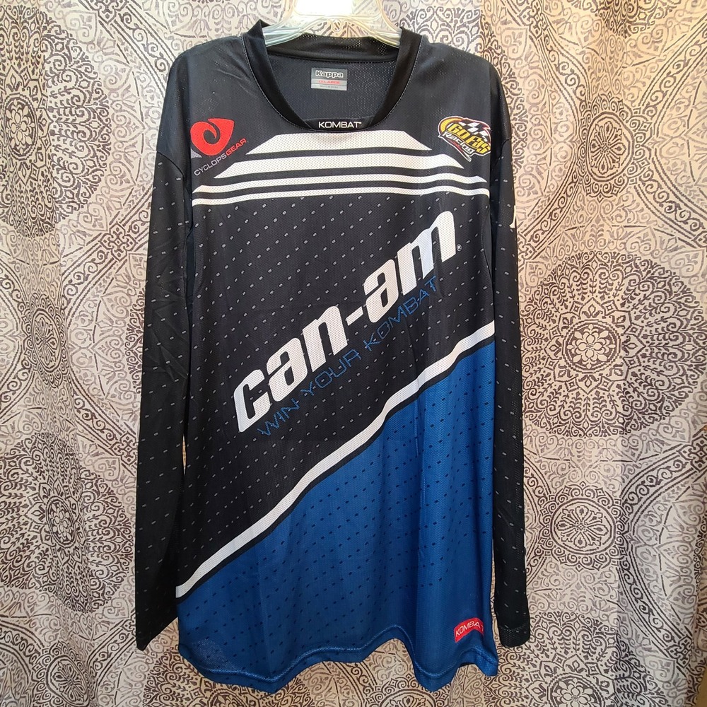 Kappa Go Gas Racing Jersey Men XXL Black Can-Am Kombat Long Sleeve Mesh Shirt